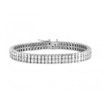 Two Row Channel Set Diamond Bracelet 14393