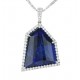 Asymmetrical Shape Tanzanite and Diamond Necklace Top 17222