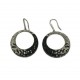 Black and White Diamond Circle Earrings 25642