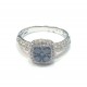 Blue and White Diamond Halo Ring 25389
