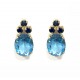 Blue Topaz and Sapphire Earrings 22194
