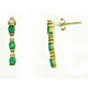 Channel Set Emerald and Diamond Earrings 18149