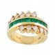 Channel Set Emerald and Diamond Ring 15458