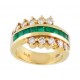 Channel Set Emerald and Diamond Ring 15458