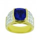 Cushion Cut Tanzanite and Diamond Ring 19528