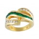 Emerald and Diamond Bypass Ring 15460