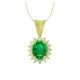Emerald and Diamond Floral Pendant 27525