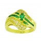 Emerald and Diamond Swirl Ring 12184