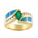 Emerald and Opal Ring 15592