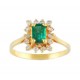 Emerald Cut Emerald and Diamond Ring 15436