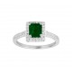 Emerald Cut Emerald and Diamond Ring 23744