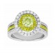Fancy Yellow and White Diamond Halo Ring 25028-21882