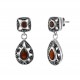 Garnet and Marcasite Dangle Earrings 23651