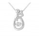 Mother and Child Dazzling Diamond Pendant 23464