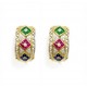 Multi Gemstone and Diamond Earrings 17179
