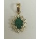 Oval Emerald and Diamond Pendant 26899