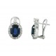 Oval Sapphire and Diamond Halo Earrings 23110