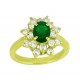 Oval Shape Emerald and Diamond Ring 15447