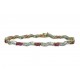 Oval Shape Ruby and Diamond Wave Bracelet 15014