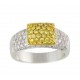 Pavé-Set Yellow and White Diamond Ring 15574