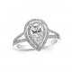 Pear Shape Double Halo Diamond Engagement Ring 23431