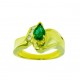 Pear Shape Emerald and Diamond Ring 23059