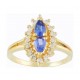 Pear Shape Tanzanite and Diamond Halo Ring 15409