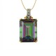 Rectangle Mystic Topaz and Diamond Pendant 19505