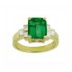 Rectangular Emerald and Diamond Ring 18194