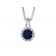 Sapphire and Diamond Halo Pendant 23472