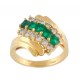 Square Cut Emerald and Diamond Ring 18926