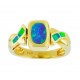 Tanzanite and Inlaid Opal Flip Ring 15391a