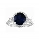 Three Stone Round Sapphire and Diamond Ring Top 23473