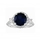 Three Stone Round Sapphire and Diamond Ring Top 23473