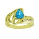 Trillion Cut Blue Topaz and Diamond Ring 15515
