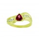 Trillion Cut Rhodolite Garnet and Diamond Ring 23645