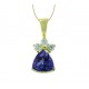 Trillion Cut Tanzanite and Diamond Pendant 22908