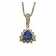 Trillion Shape Tanzanite and Diamond Pendant 28083