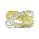 Yellow and White Diamond Crisscross Ring 27747