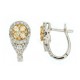Yellow and White Diamond Halo Earrings 27758