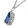 Asymmetrical Shape Tanzanite and Diamond Necklace Side 17222