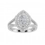 Double Halo Marquise Diamond Ring Top 23426