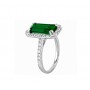 Emerald Cut Green Tourmaline and Diamond Ring Side 24100