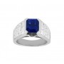 Emerald Cut Sapphire and Diamond Ring Top 10214