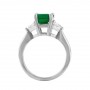 Martin Flyer Three Stone Emerald and Diamond Ring Front 5144PL-14082