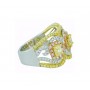 Natural Yellow, Pink and White Diamond Ring Side 23977