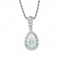 Pear Shape Diamond Halo Necklace 21723