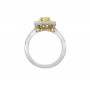 Yellow and White Diamond Halo Ring Side 23979